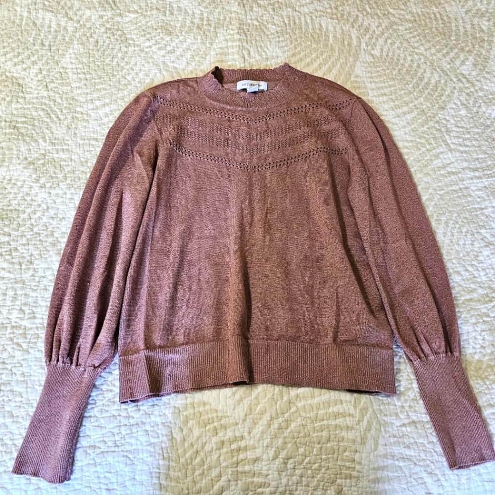 Liz Claiborne Metallic Mauve Sweater Size M